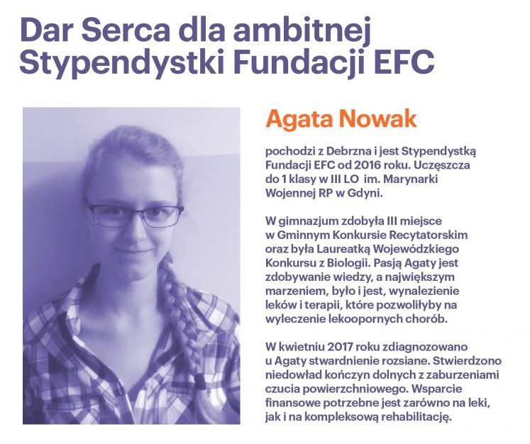Dar Serca dla ambitnej Stypendystki Fundacji EFC
